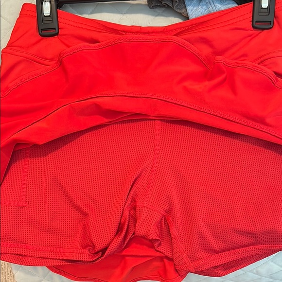 Red Ruffle Hem Skort - Picture 4 of 4